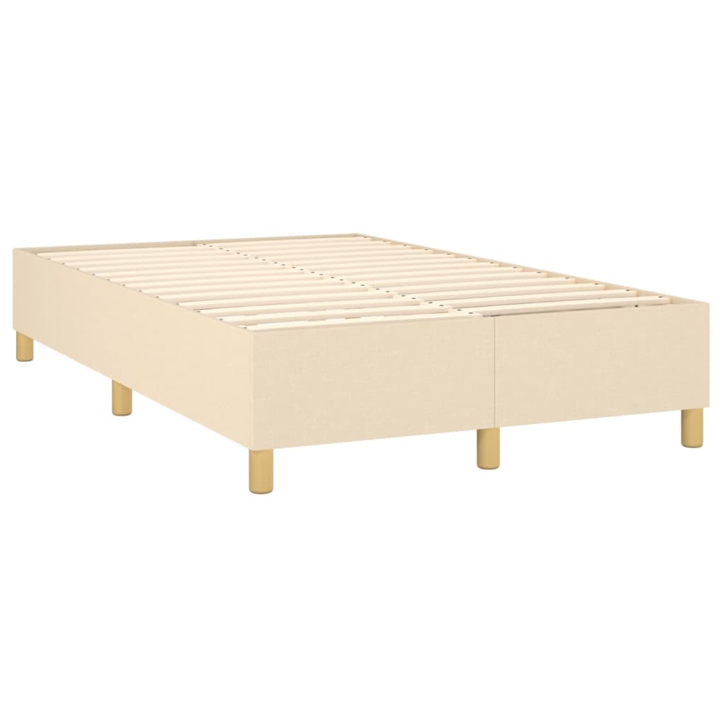 vidaXL Cama com molas/colchão 120x200 cm tecido cor creme