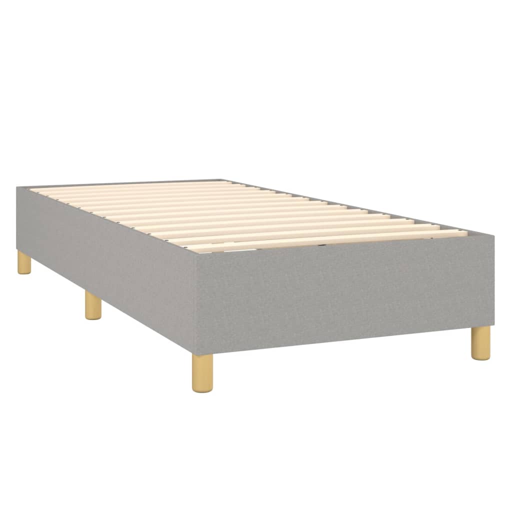 vidaXL Cama com molas/colchão 90x200 cm tecido cinza-claro