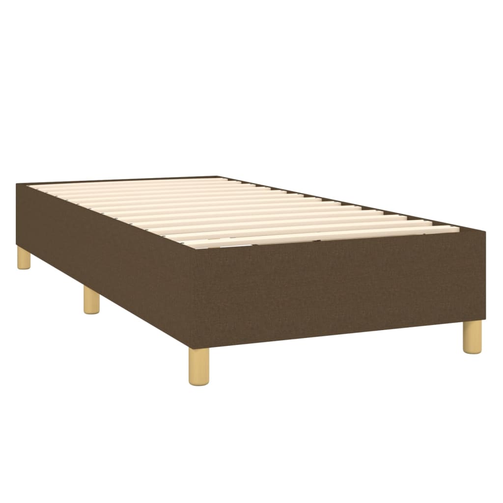 vidaXL Cama com molas/colchão 100x200 cm tecido castanho-escuro