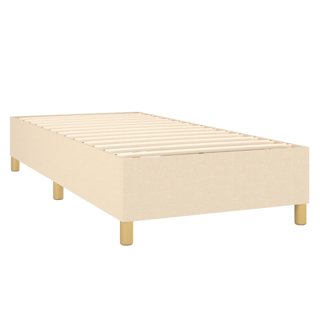 vidaXL Cama com molas/colchão 100x200 cm tecido cor creme