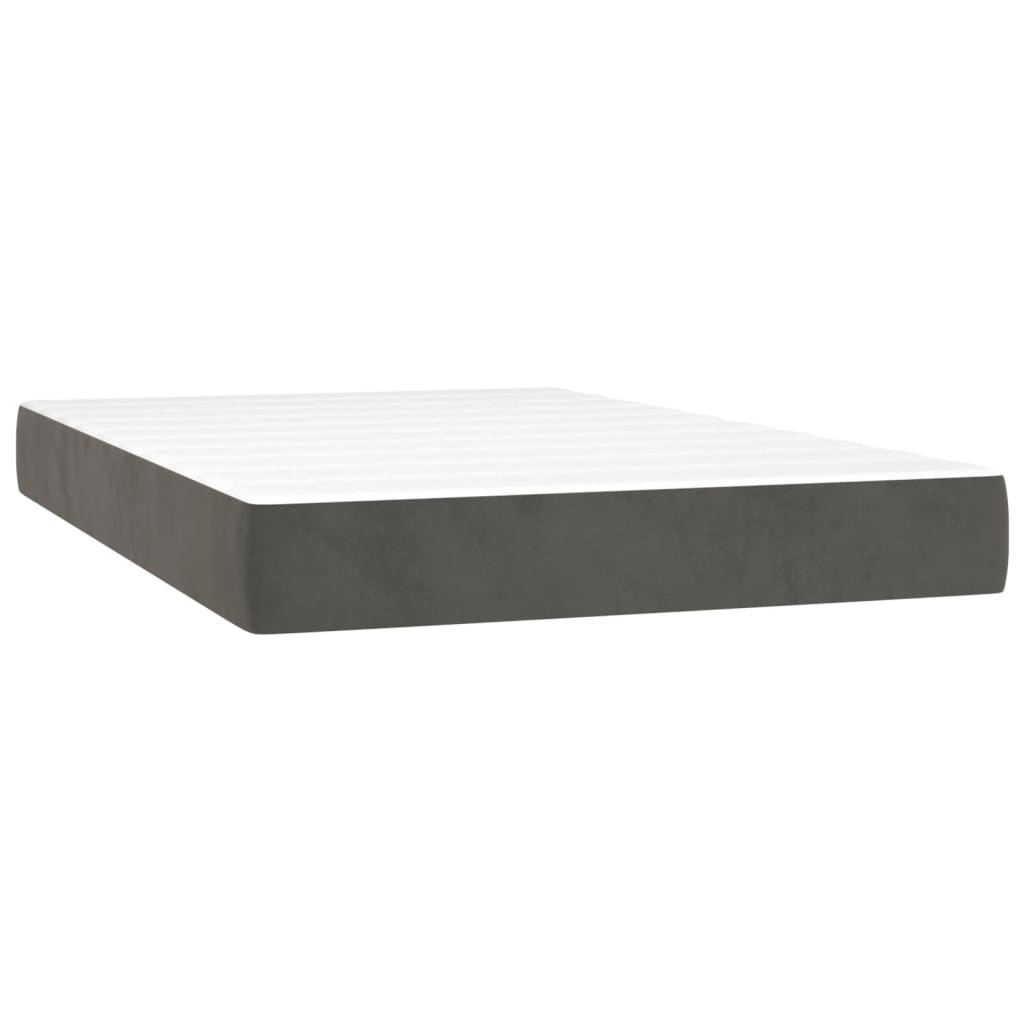 vidaXL Cama boxspring com colchão 120x200 cm veludo cinzento-escuro