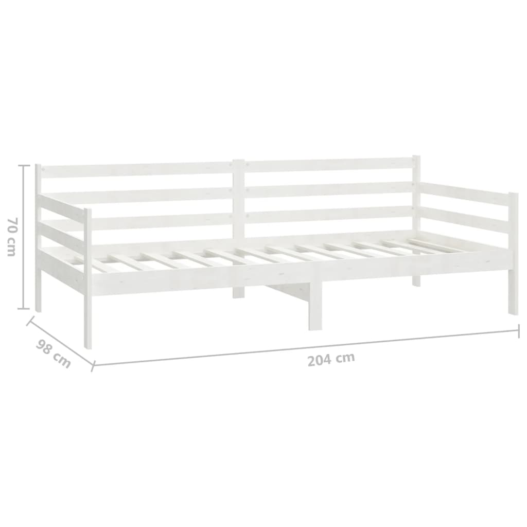 vidaXL Sofá-cama 90 x 200 cm madeira de pinho maciça branco