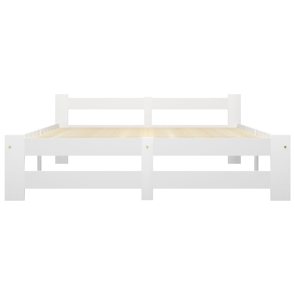 vidaXL Estrutura de cama 140x200 cm pinho maciço branco