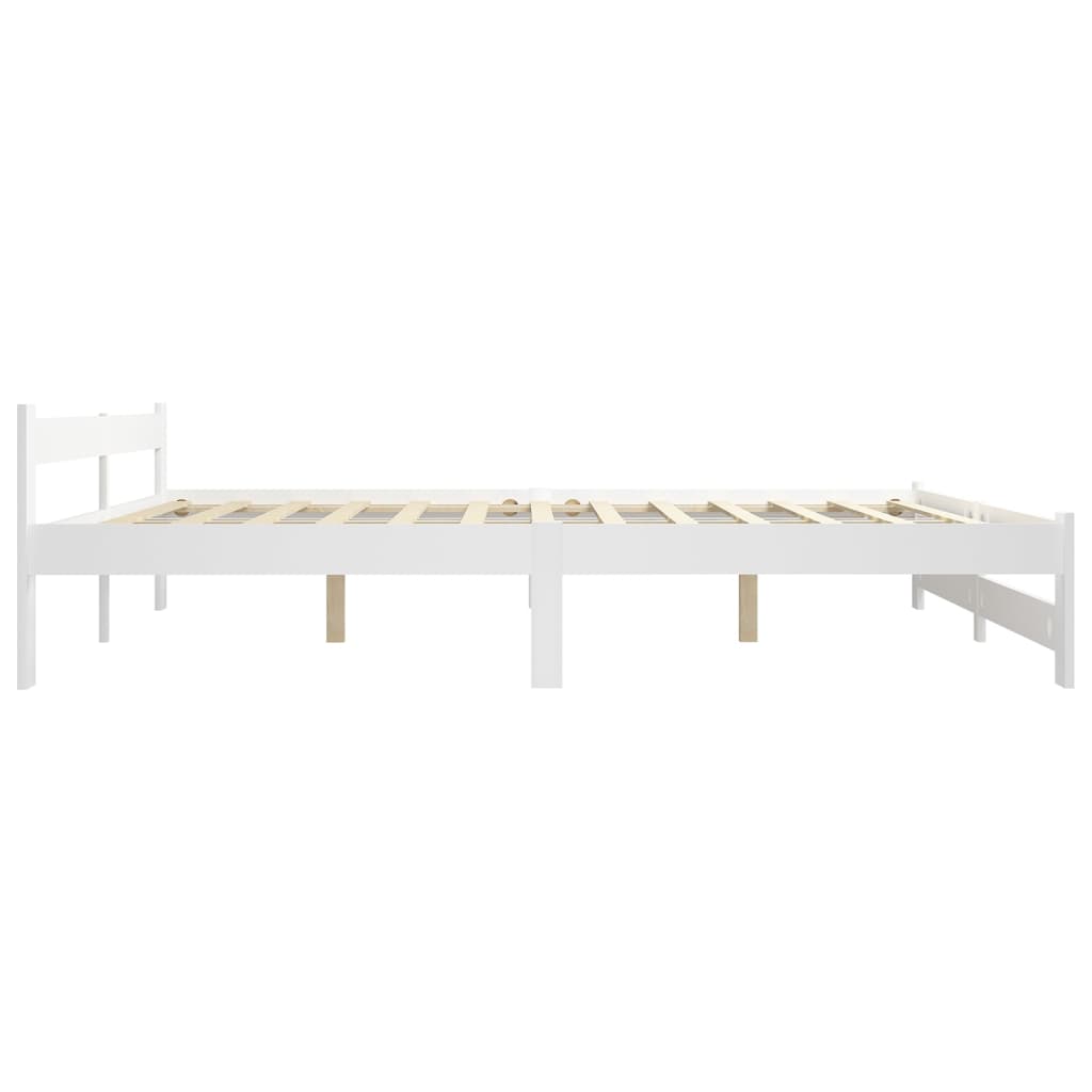 vidaXL Estrutura de cama 140x200 cm pinho maciço branco