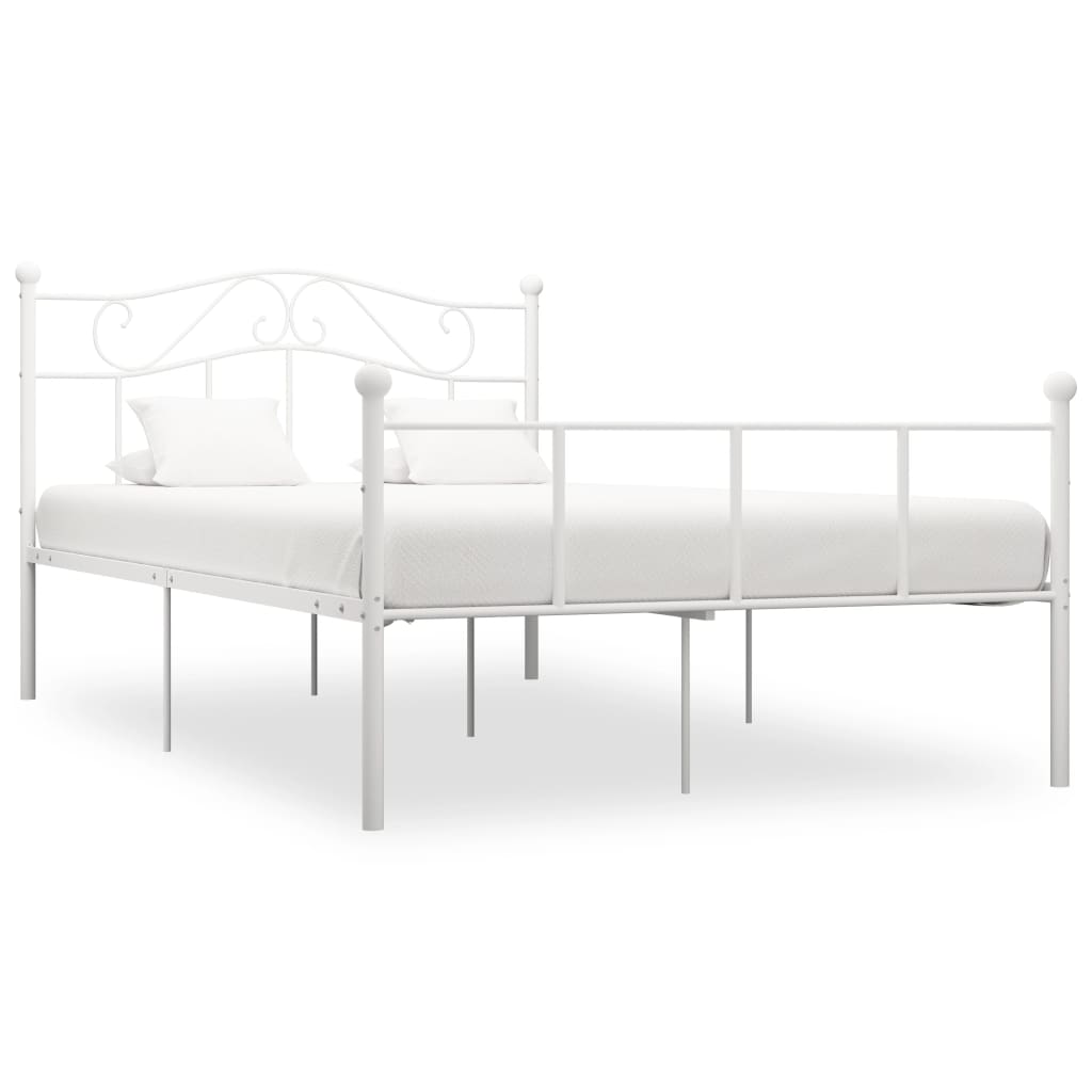 vidaXL Estrutura de cama 140x200 cm metal branco