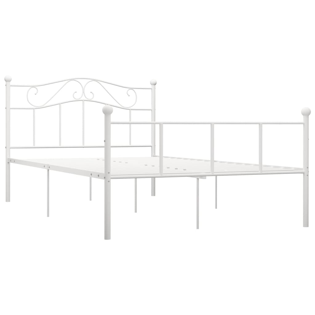 vidaXL Estrutura de cama 140x200 cm metal branco