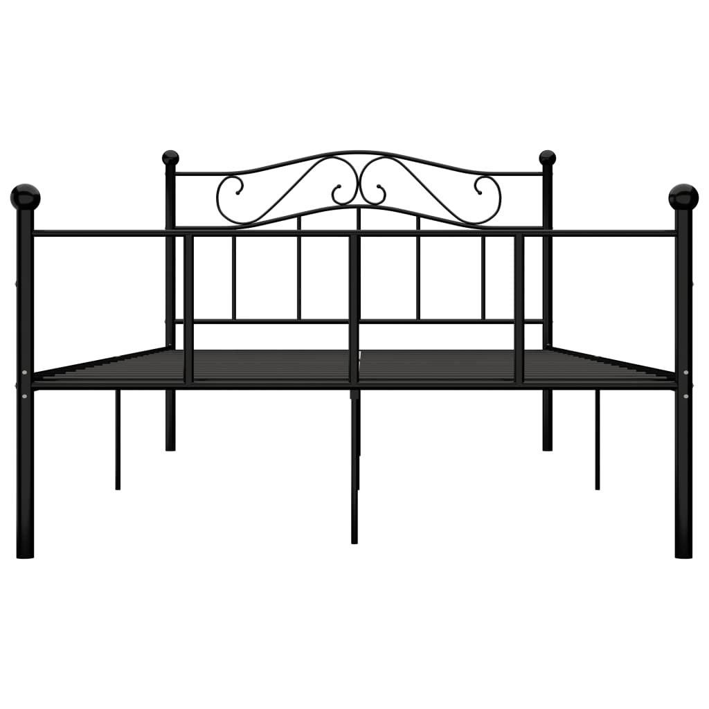 vidaXL Estrutura de cama em metal preto 160x200 cm