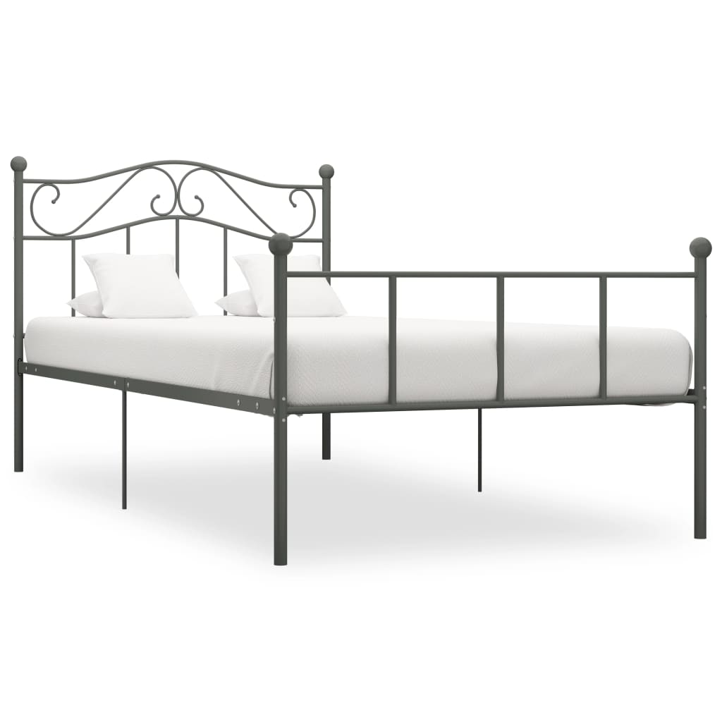 vidaXL Estrutura de cama 100x200 cm metal cinzento