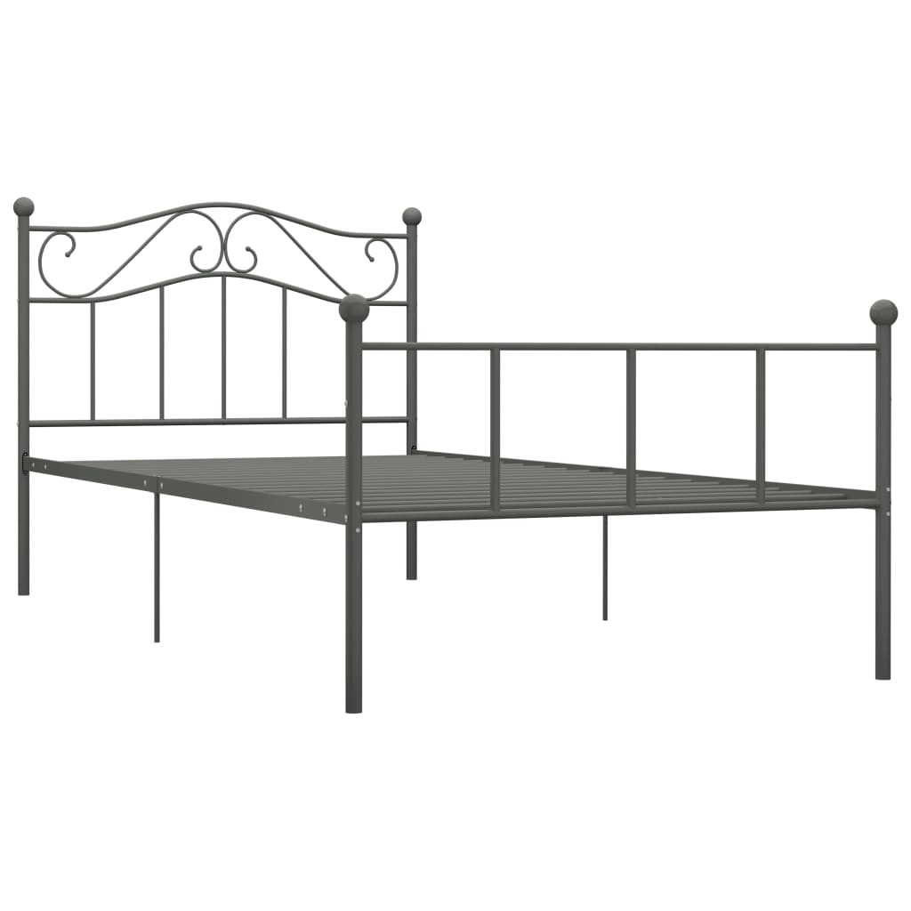 vidaXL Estrutura de cama 100x200 cm metal cinzento