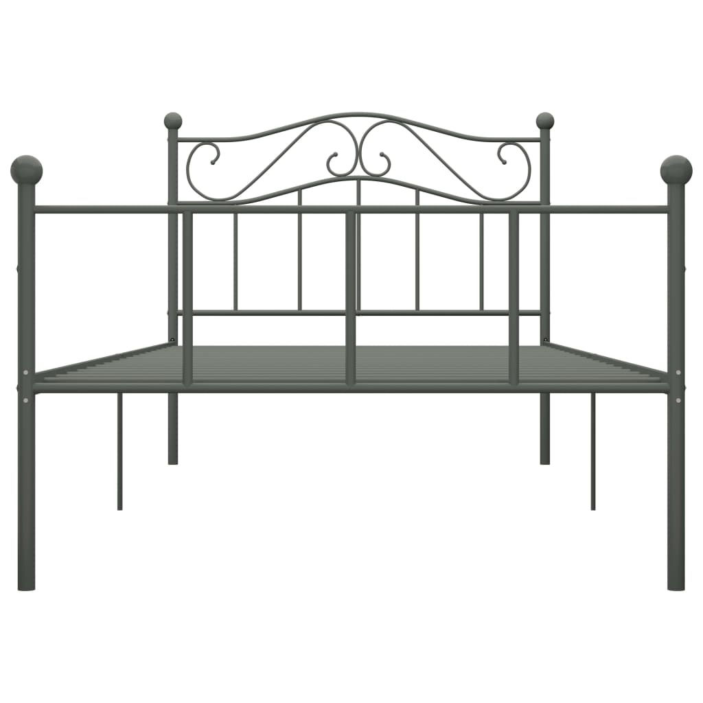 vidaXL Estrutura de cama 100x200 cm metal cinzento