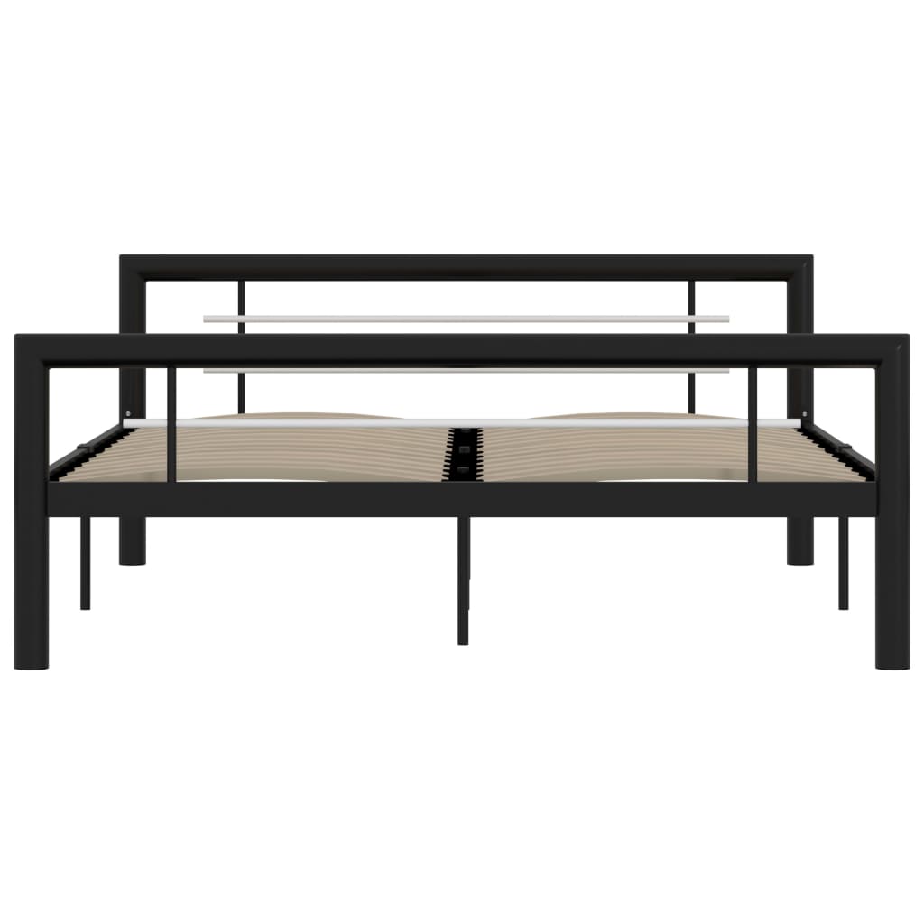 vidaXL Estrutura de cama 120x200 cm metal preto e branco