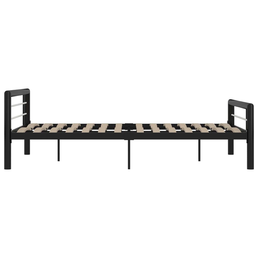 vidaXL Estrutura de cama 120x200 cm metal preto e branco