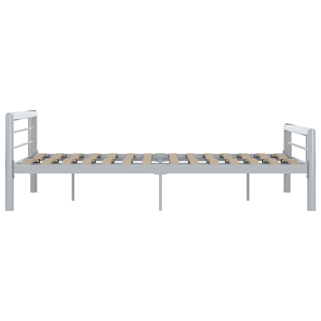 vidaXL Estrutura de cama 140x200 cm metal cinzento e branco