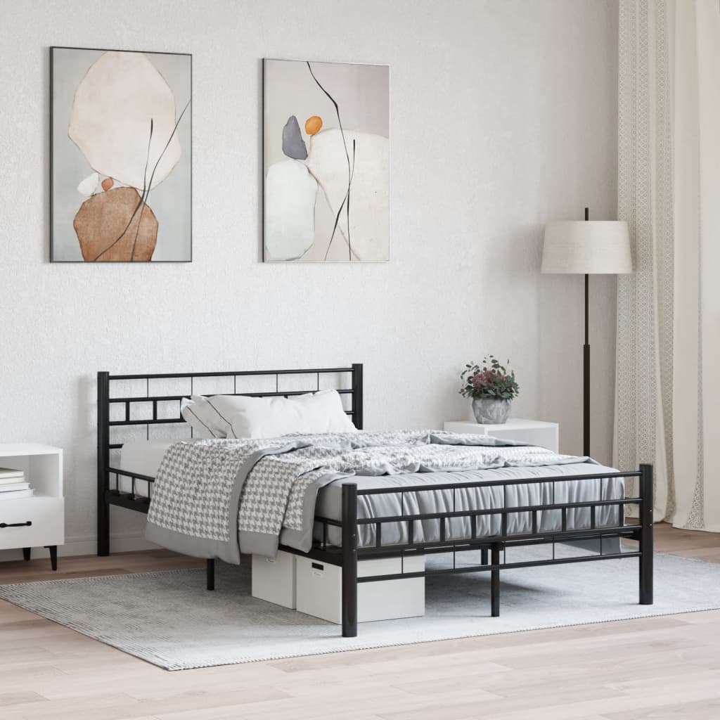 vidaXL Estrutura de cama 140x200 cm aço preto