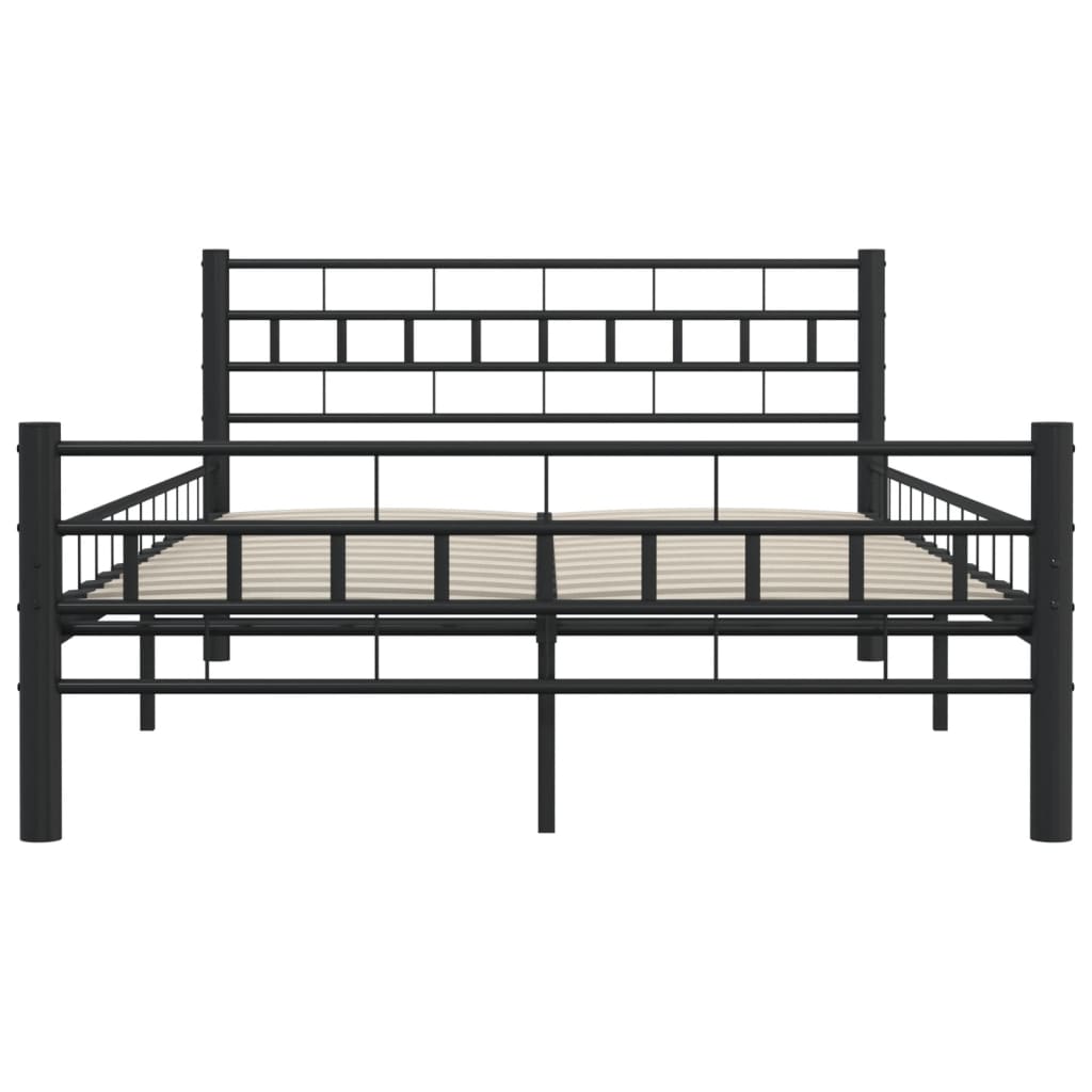 vidaXL Estrutura de cama 140x200 cm aço preto