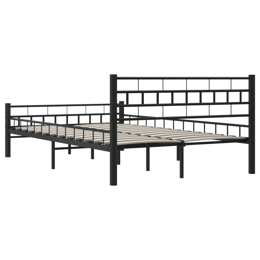 vidaXL Estrutura de cama 140x200 cm aço preto