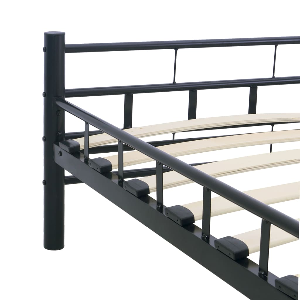 vidaXL Estrutura de cama 140x200 cm aço preto