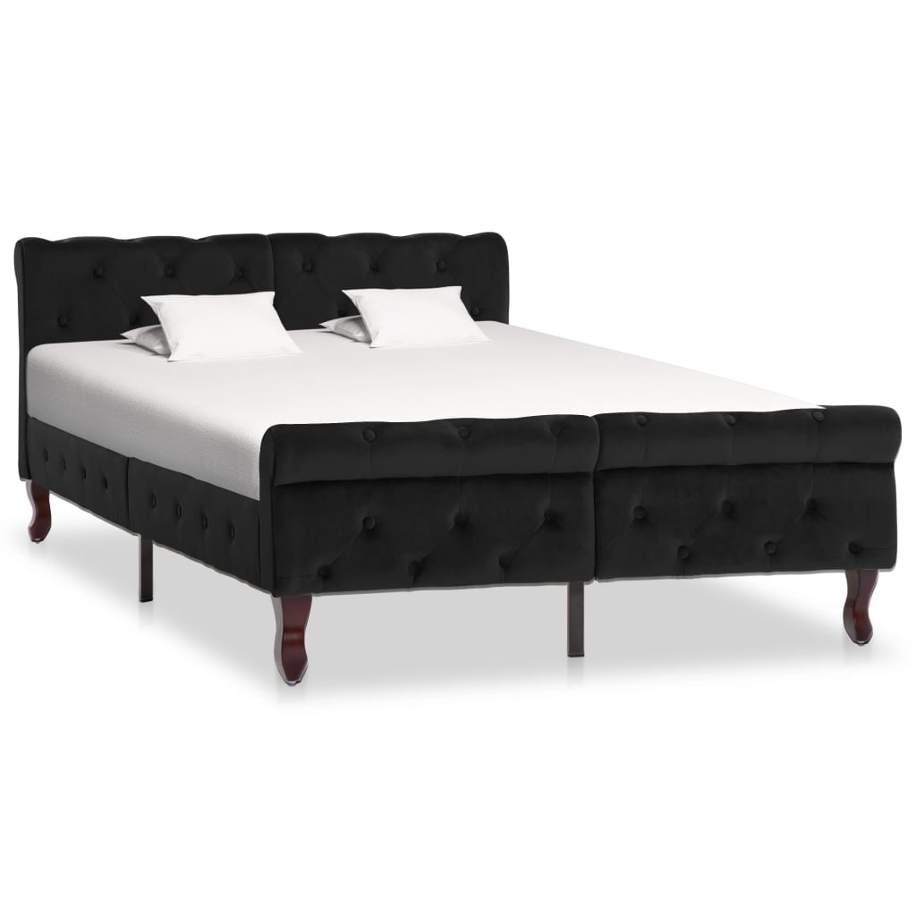 vidaXL Estrutura de cama 120x200 cm veludo preto