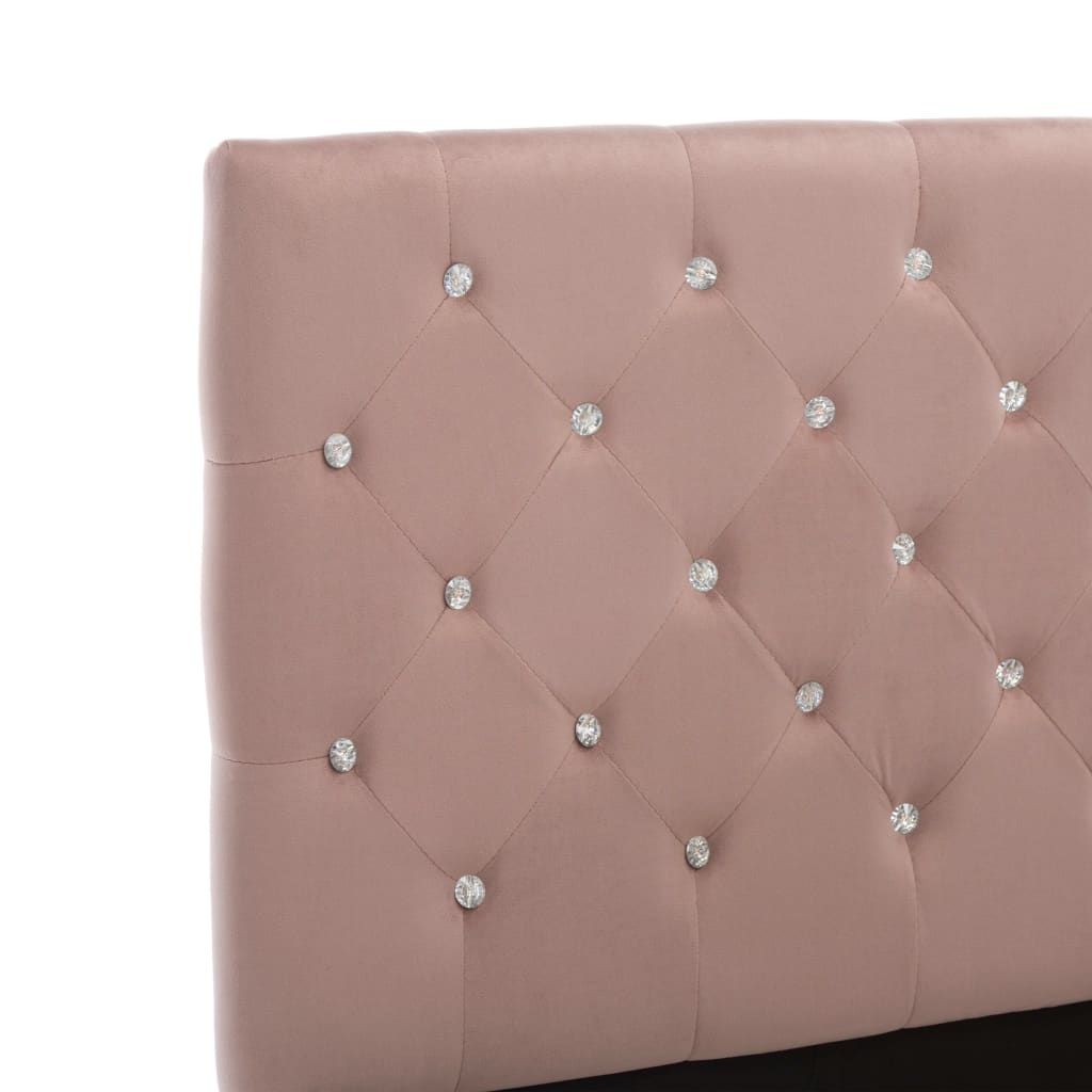 vidaXL Estrutura de cama 160x200 cm veludo rosa