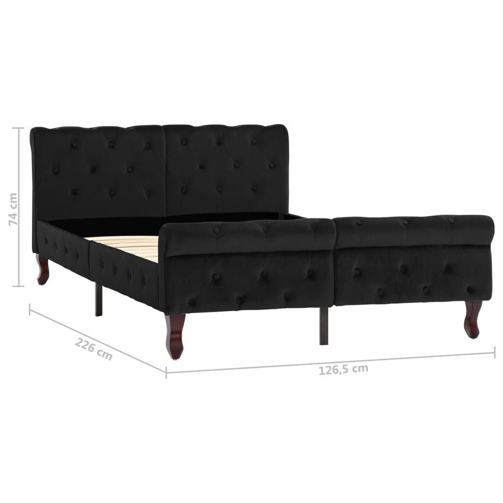 vidaXL Estrutura de cama 120x200 cm veludo preto