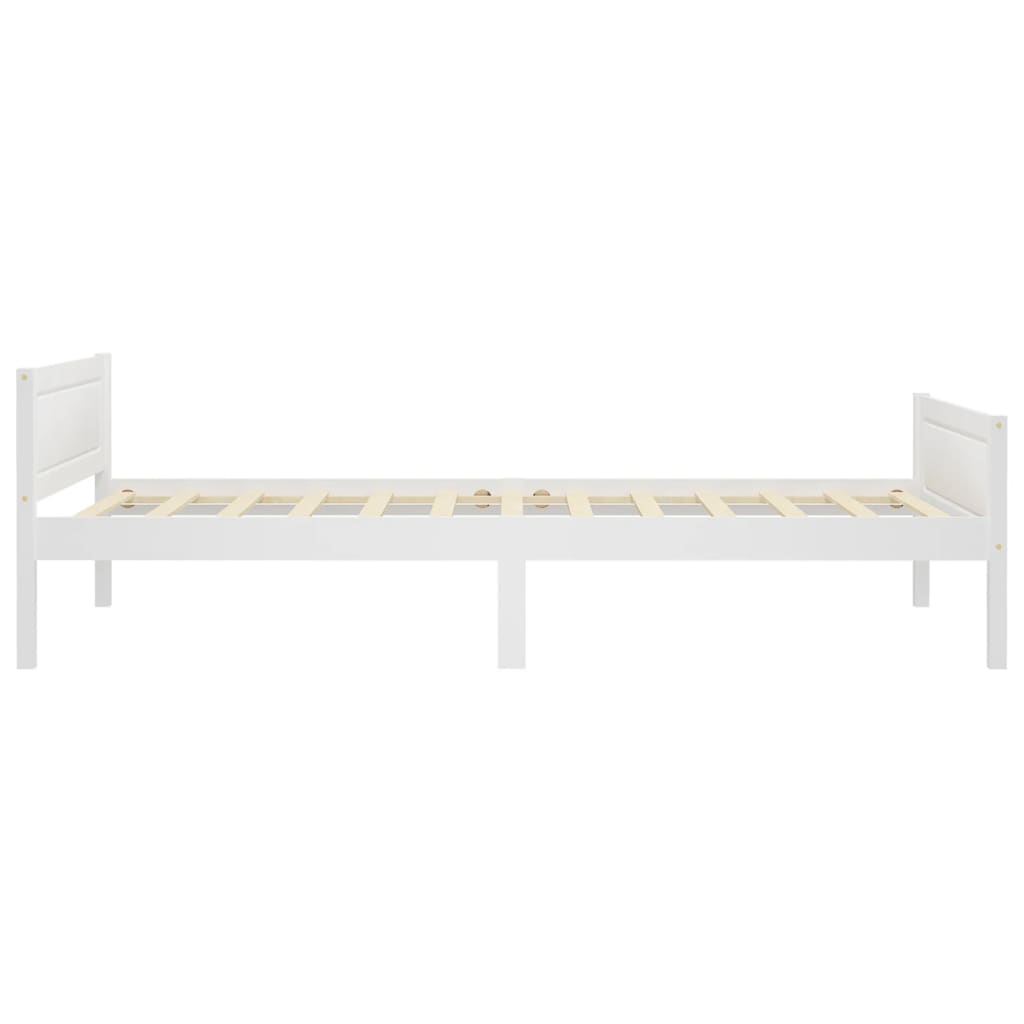 vidaXL Estrutura de cama 100x200 cm madeira pinho maciço branco