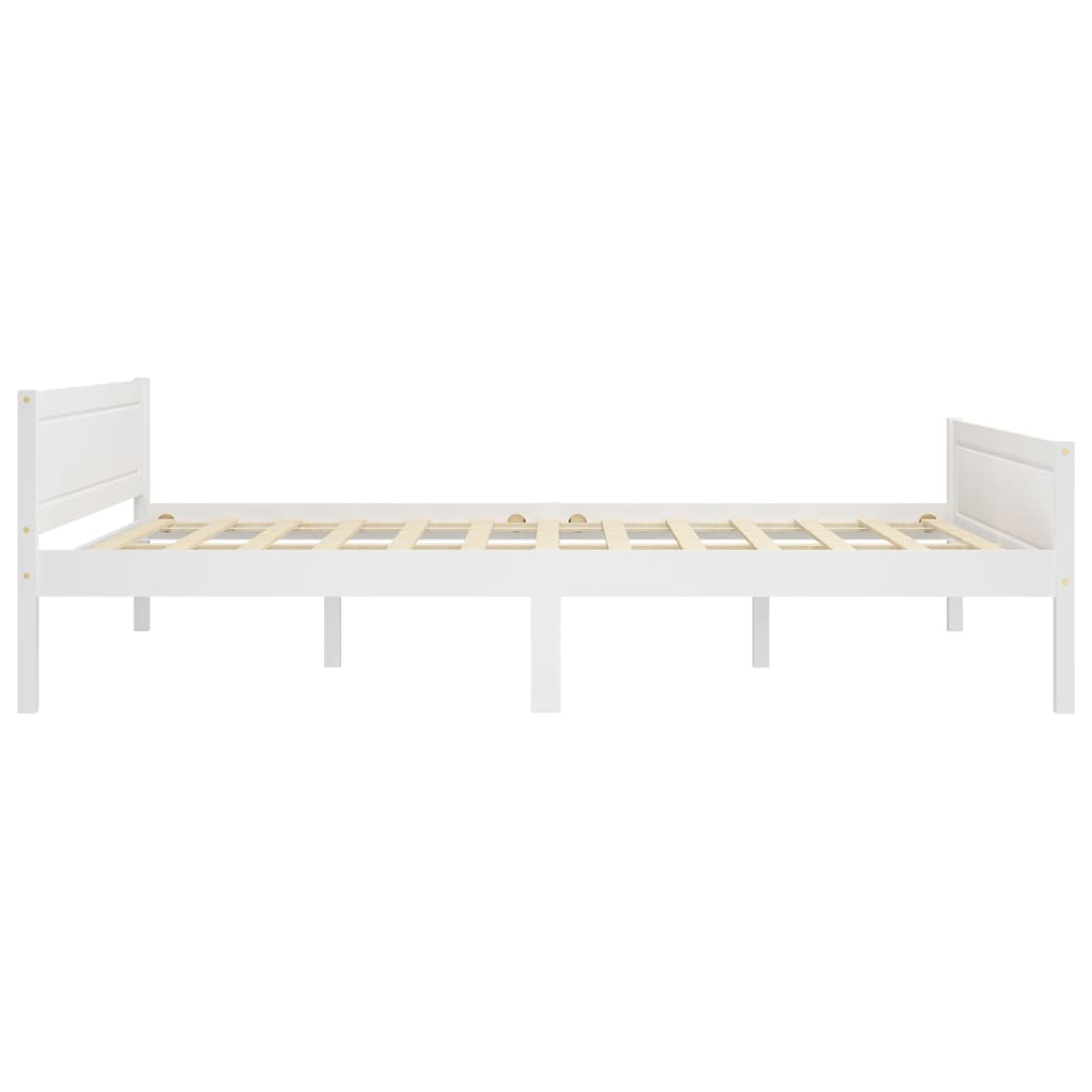 vidaXL Estrutura de cama em pinho maciço 140x200 cm branco