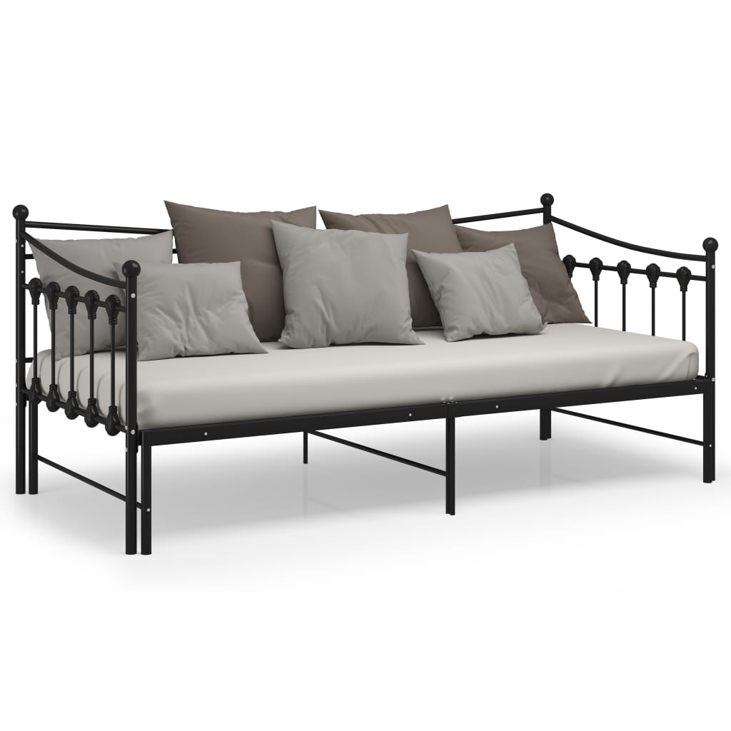 vidaXL Estrutura sofá-cama de puxar 90x200 cm metal preto