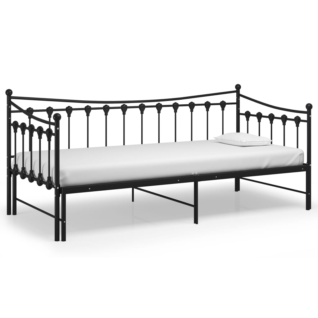 vidaXL Estrutura sofá-cama de puxar 90x200 cm metal preto