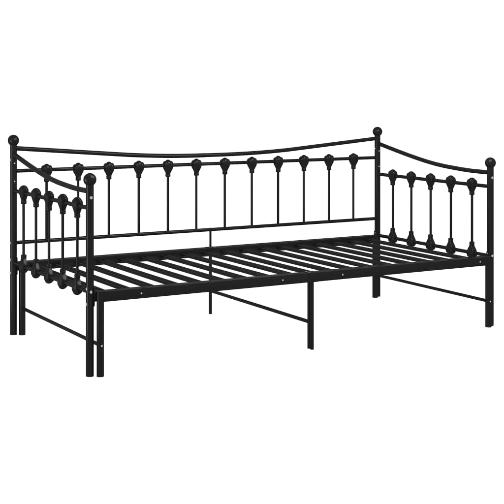 vidaXL Estrutura sofá-cama de puxar 90x200 cm metal preto