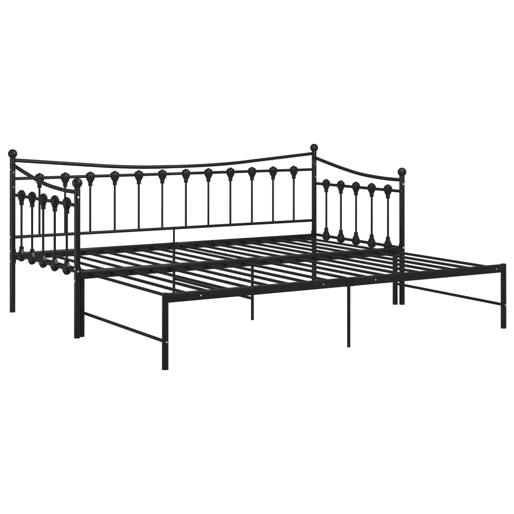 vidaXL Estrutura sofá-cama de puxar 90x200 cm metal preto