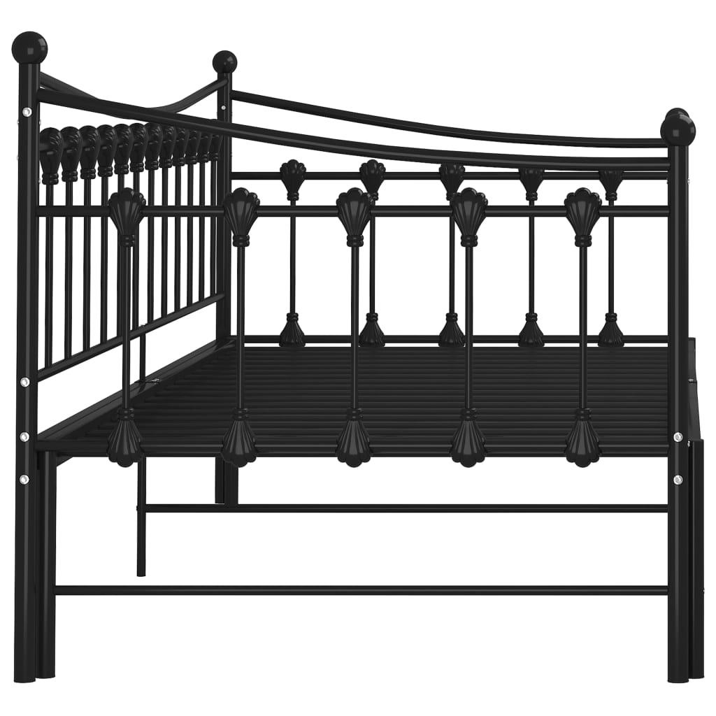 vidaXL Estrutura sofá-cama de puxar 90x200 cm metal preto