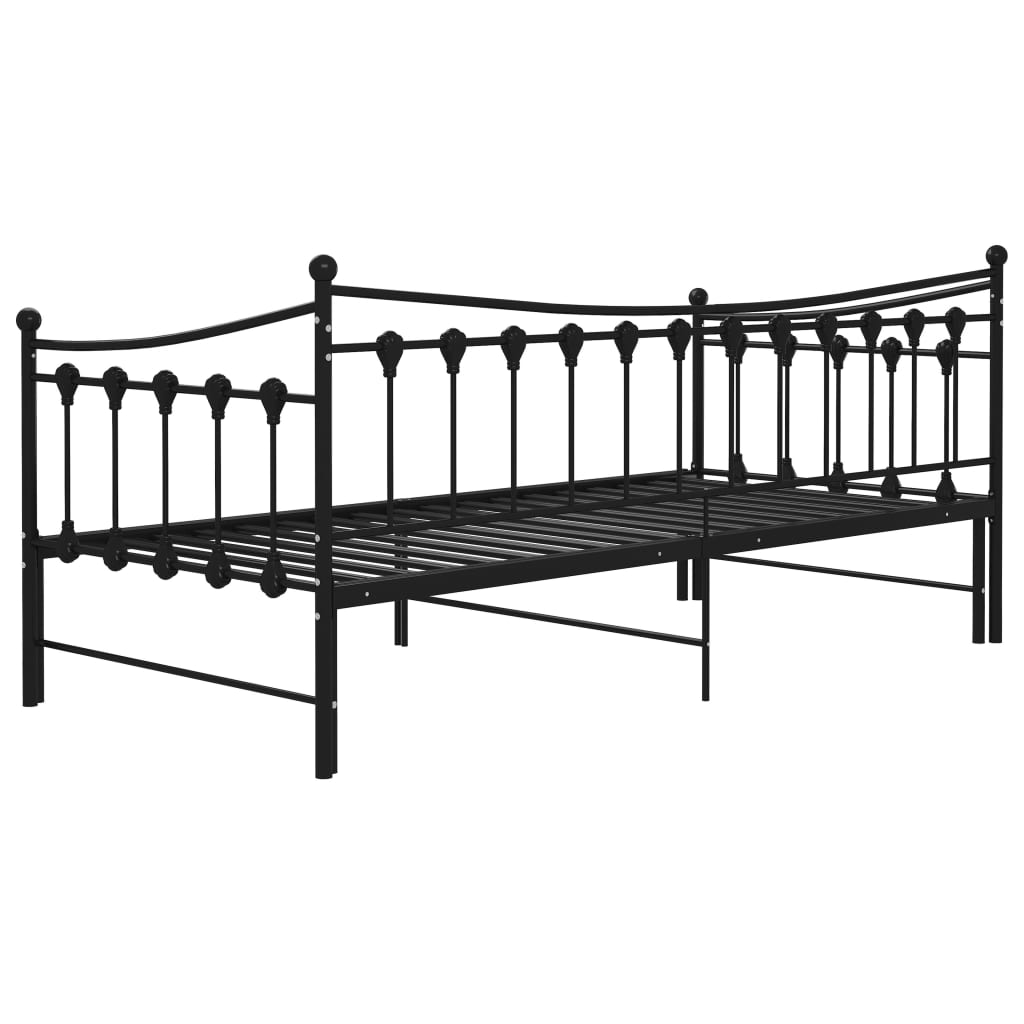 vidaXL Estrutura sofá-cama de puxar 90x200 cm metal preto