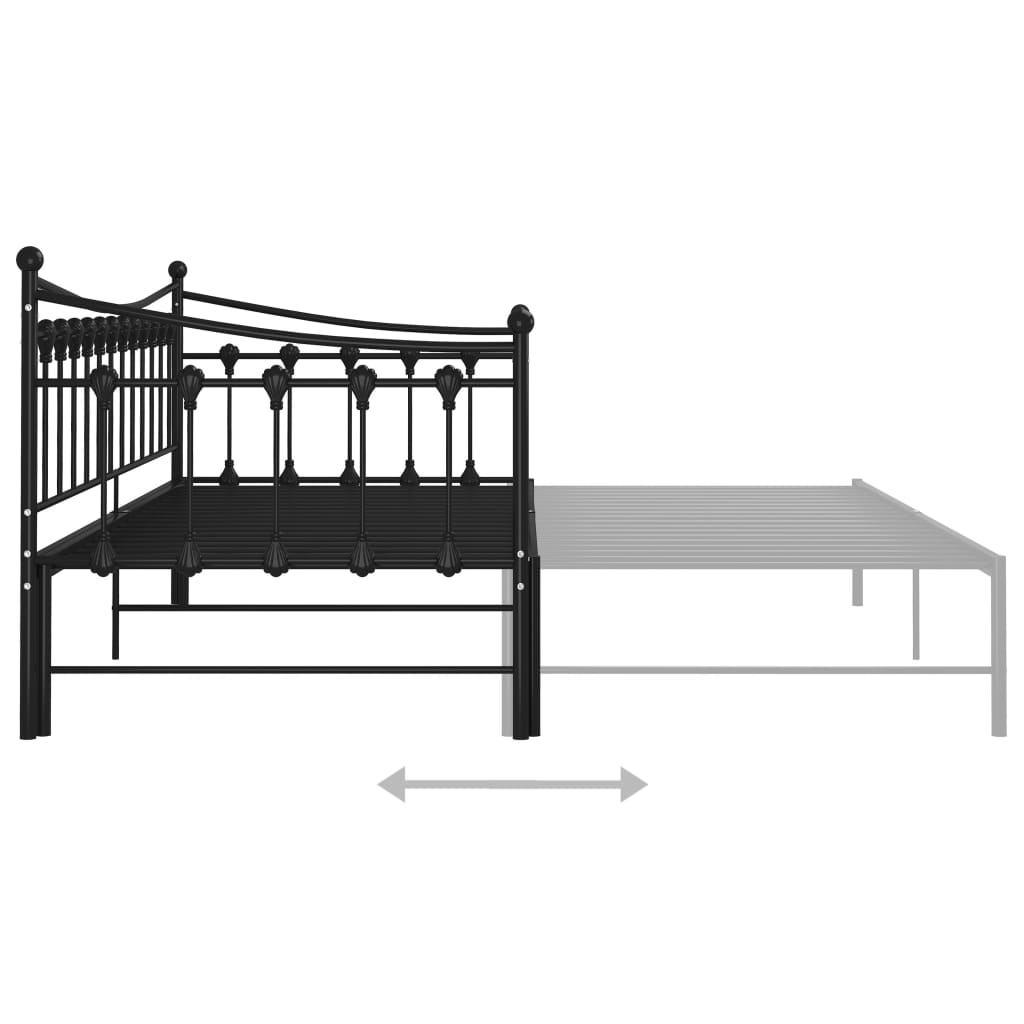 vidaXL Estrutura sofá-cama de puxar 90x200 cm metal preto