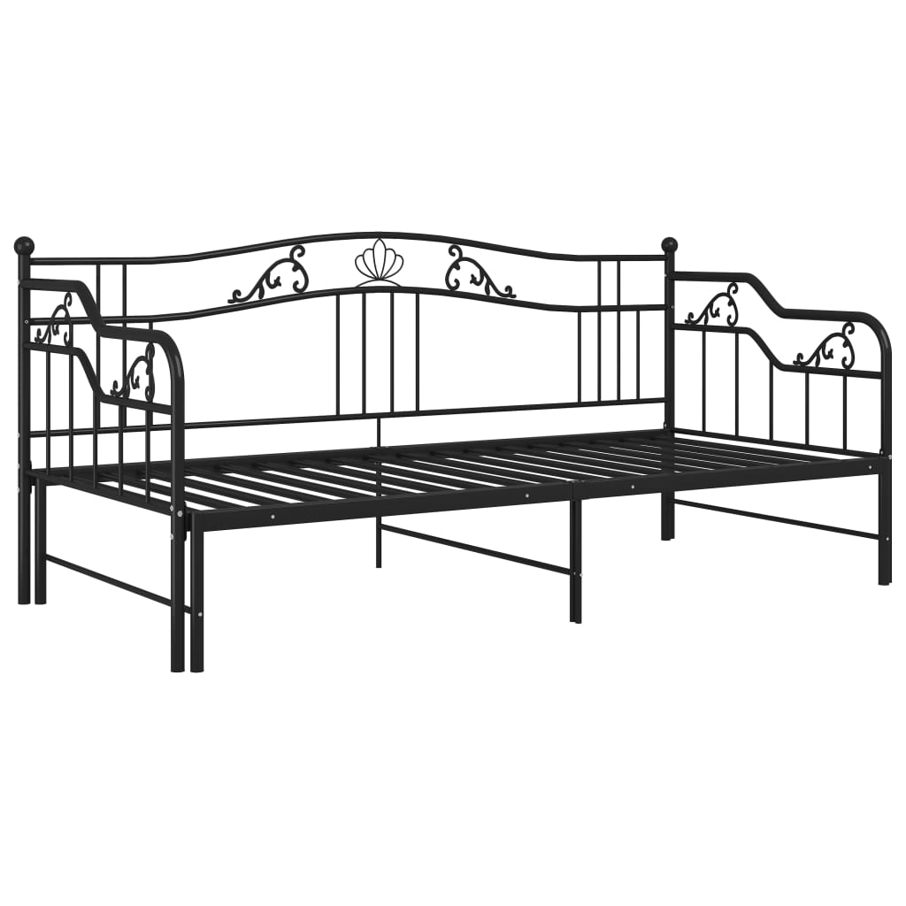 vidaXL Estrutura sofá-cama de puxar 90x200 cm metal preto