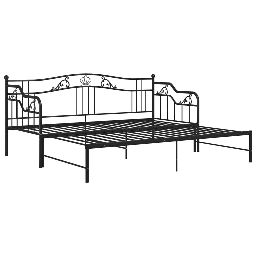 vidaXL Estrutura sofá-cama de puxar 90x200 cm metal preto