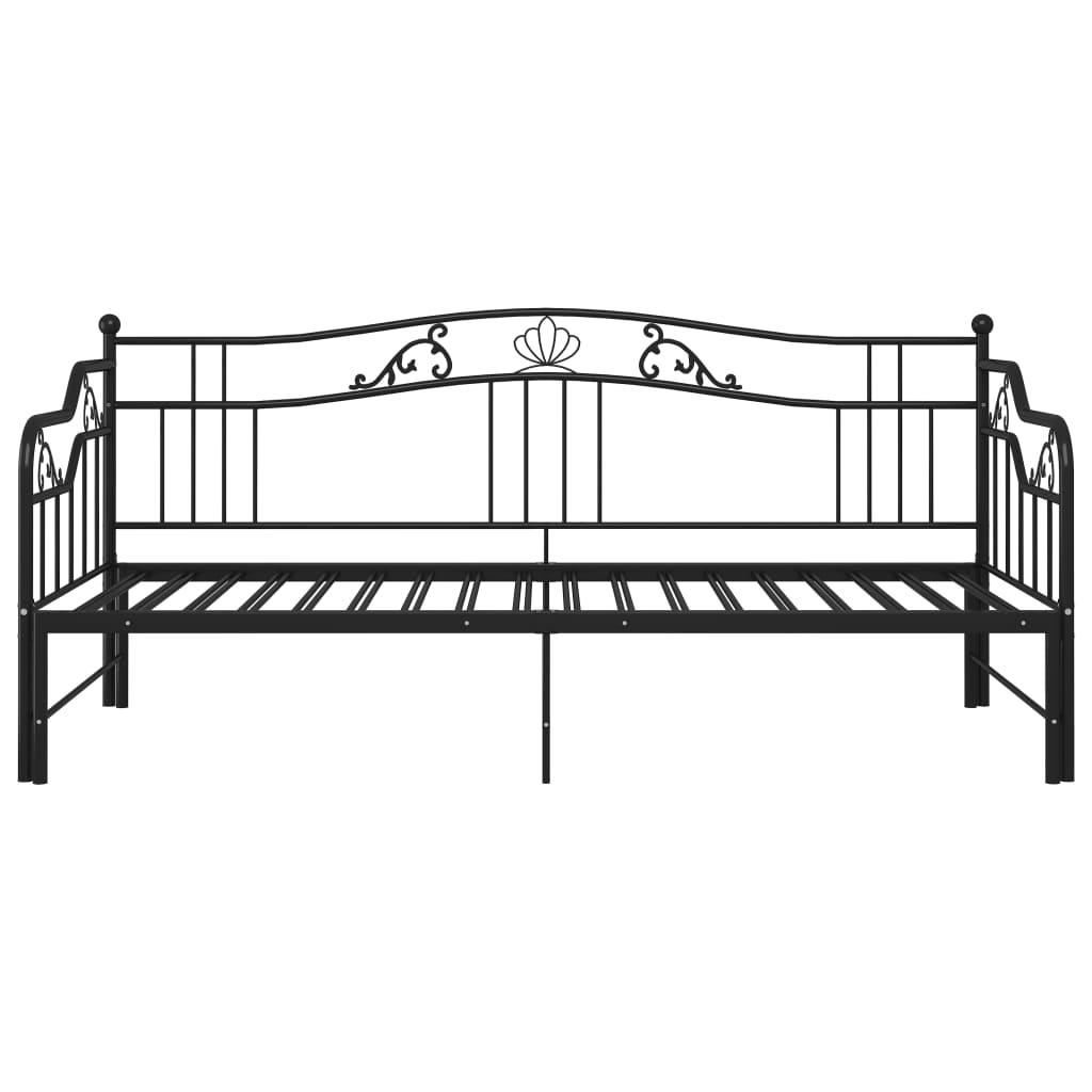 vidaXL Estrutura sofá-cama de puxar 90x200 cm metal preto