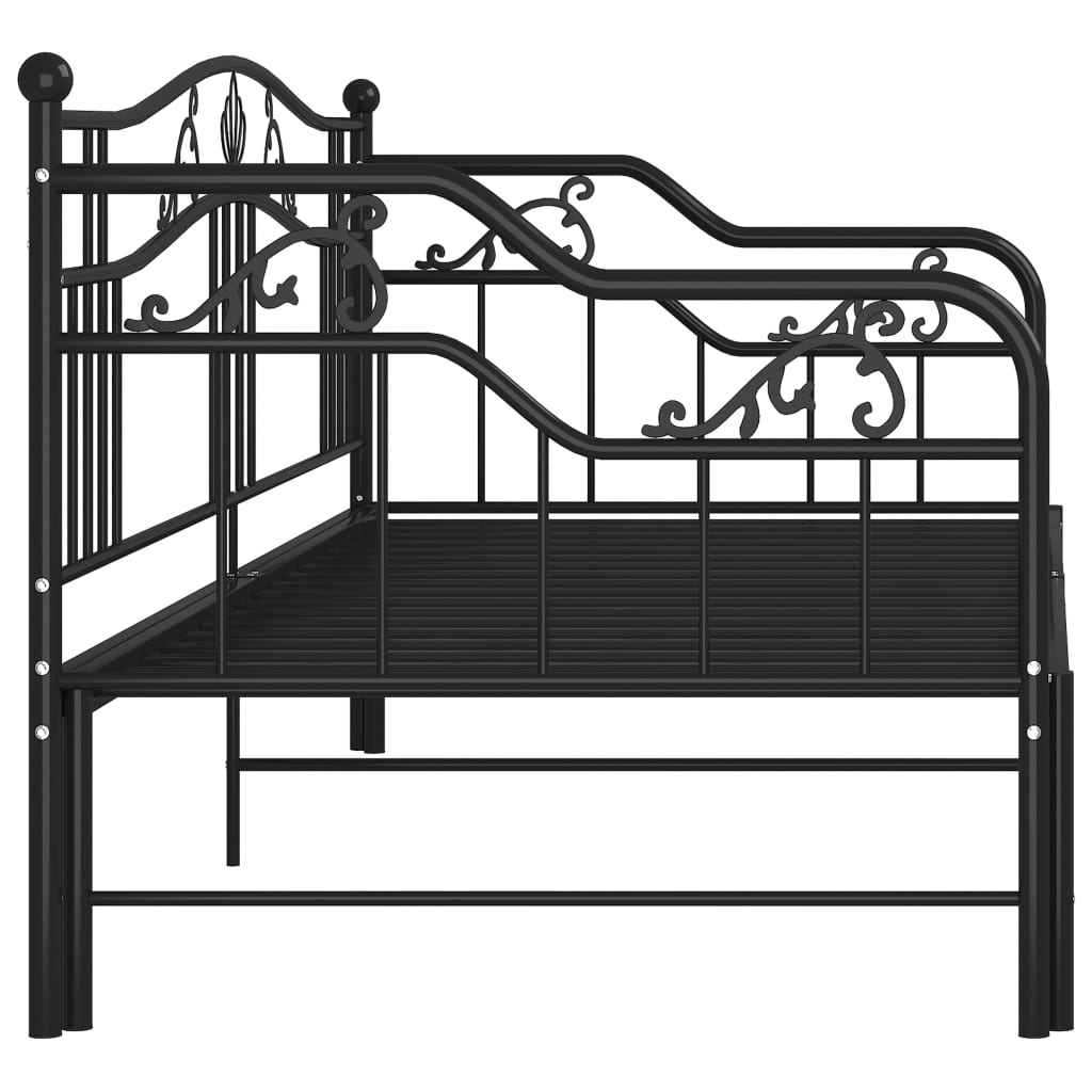 vidaXL Estrutura sofá-cama de puxar 90x200 cm metal preto