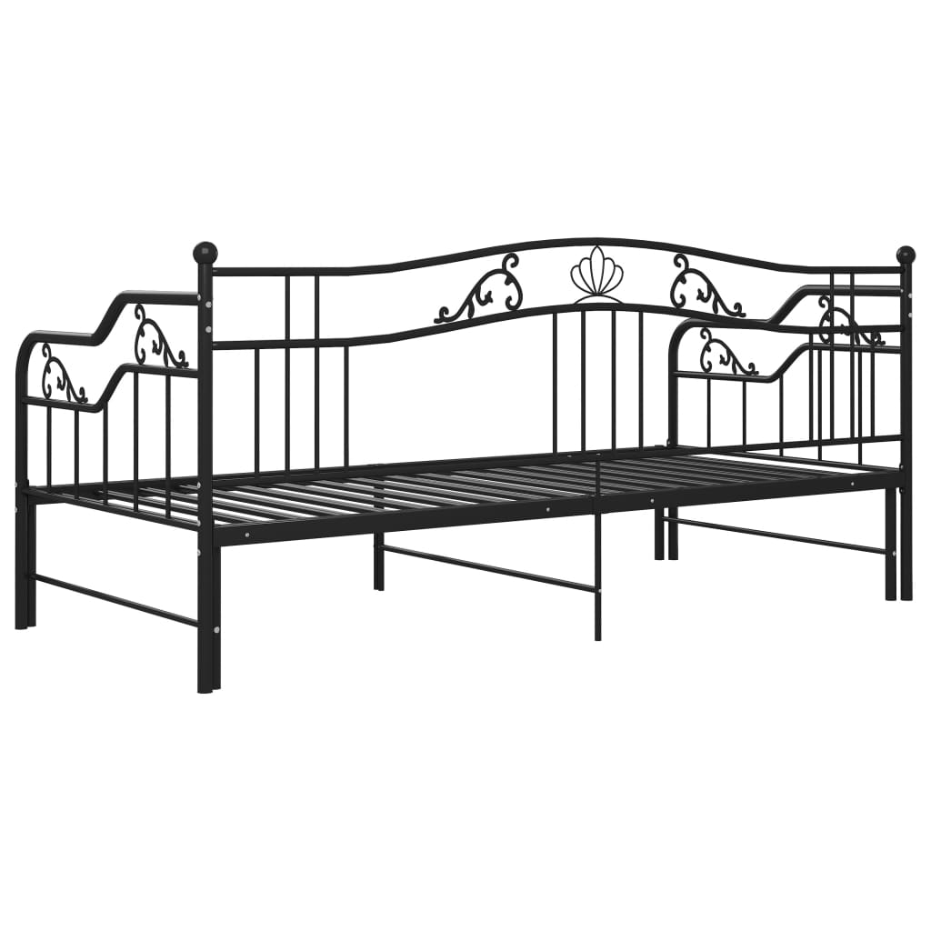 vidaXL Estrutura sofá-cama de puxar 90x200 cm metal preto