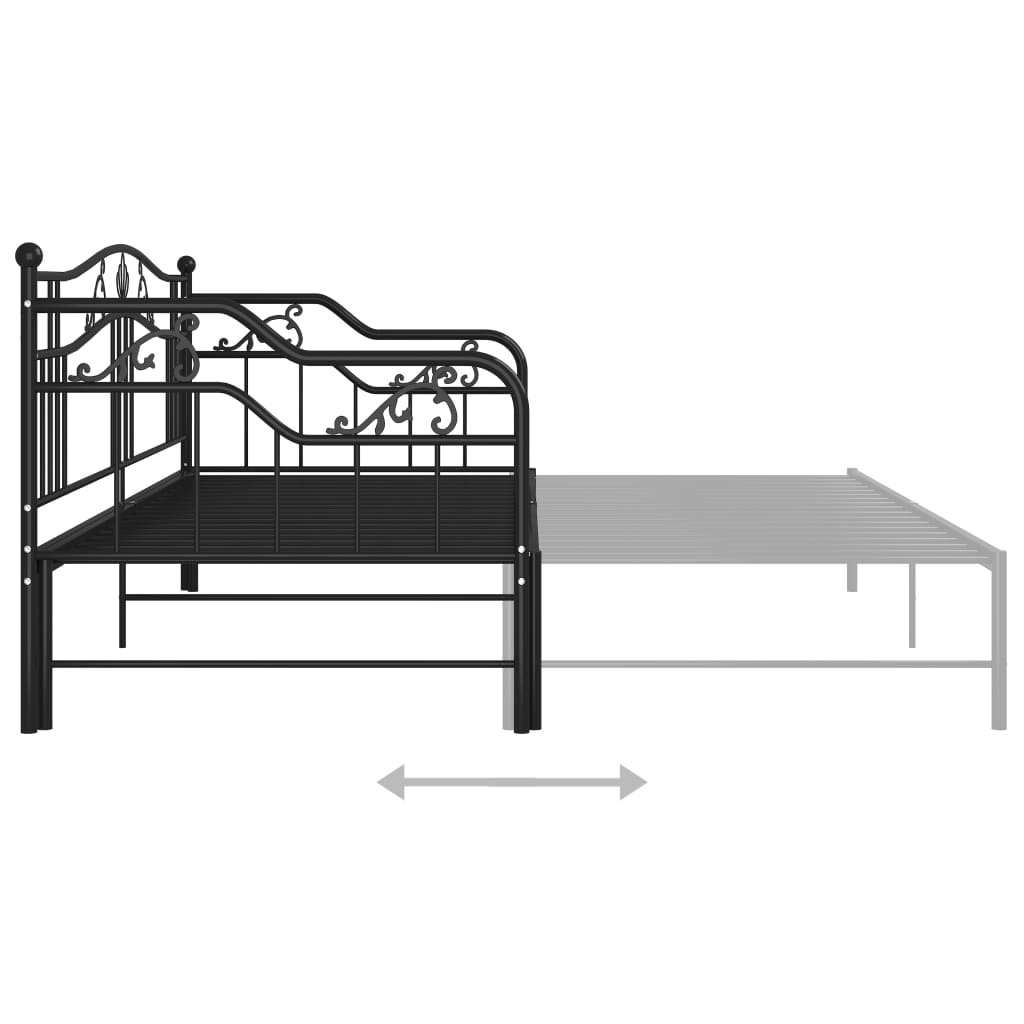 vidaXL Estrutura sofá-cama de puxar 90x200 cm metal preto