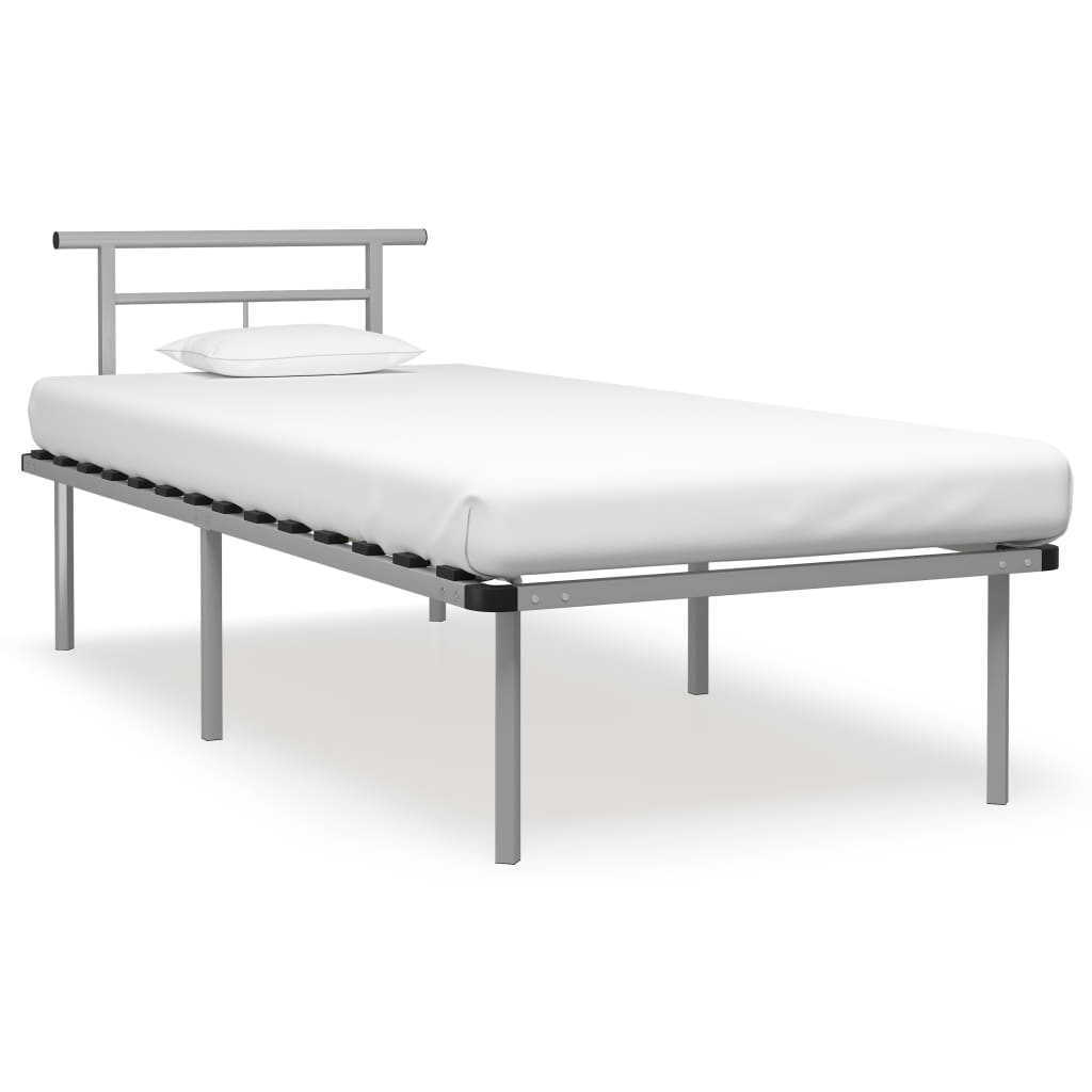 vidaXL Estrutura de cama 90x200 cm metal cinzento