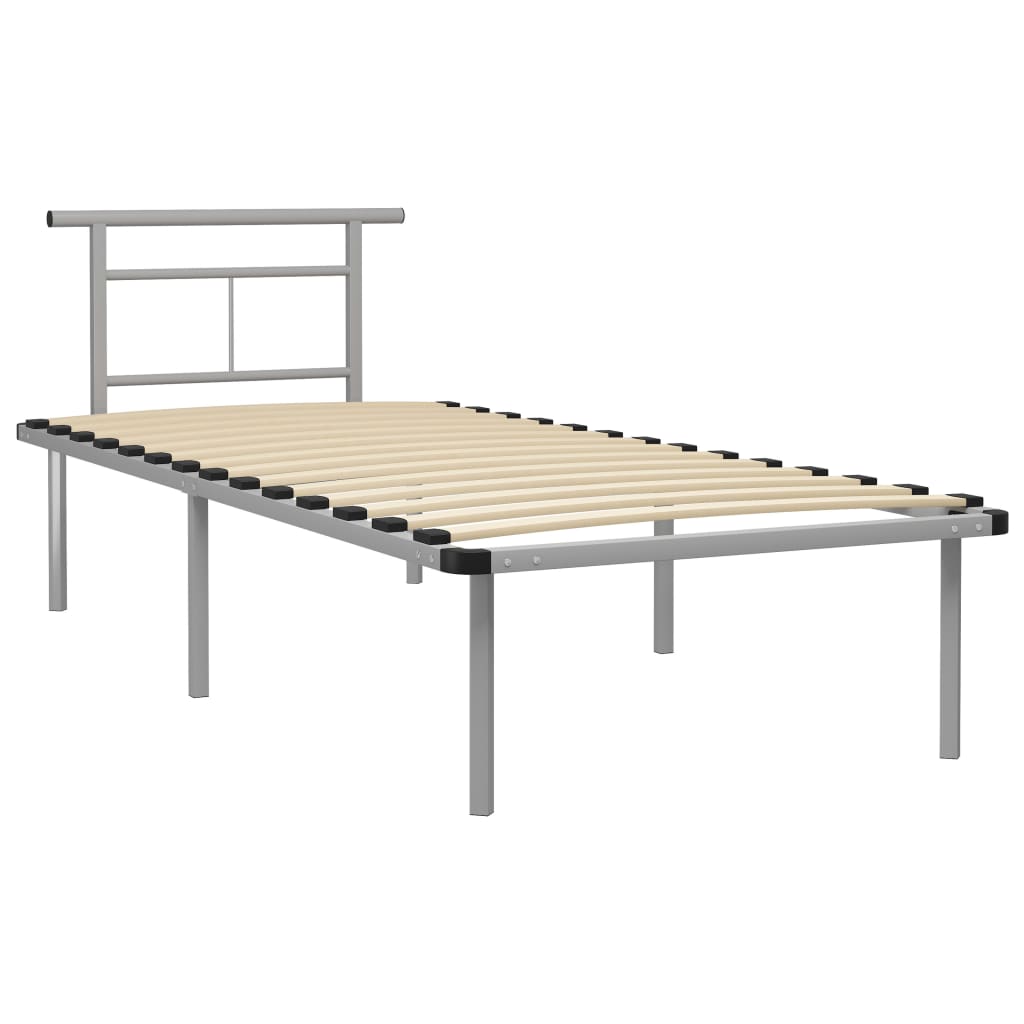 vidaXL Estrutura de cama 90x200 cm metal cinzento