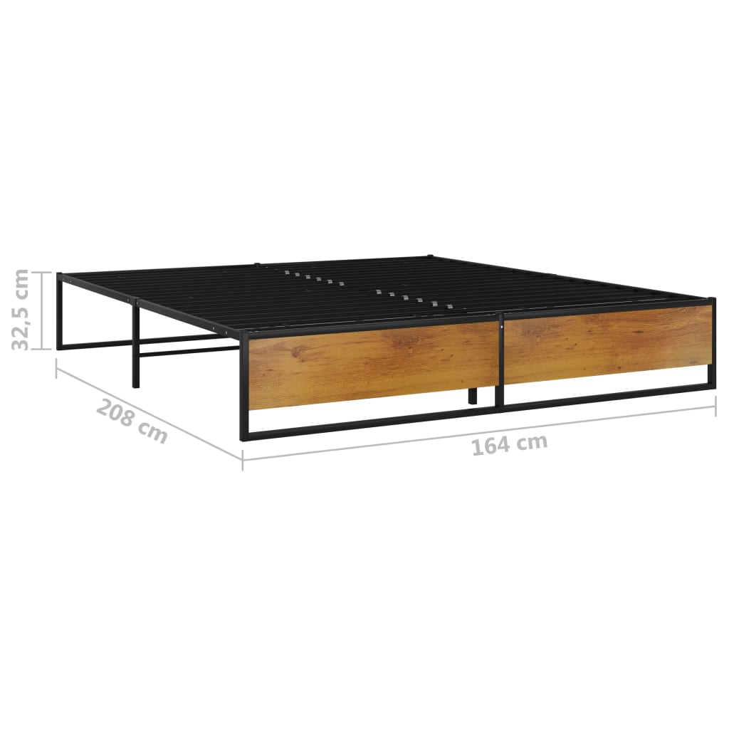 vidaXL Estrutura de cama 160x200 cm metal preto