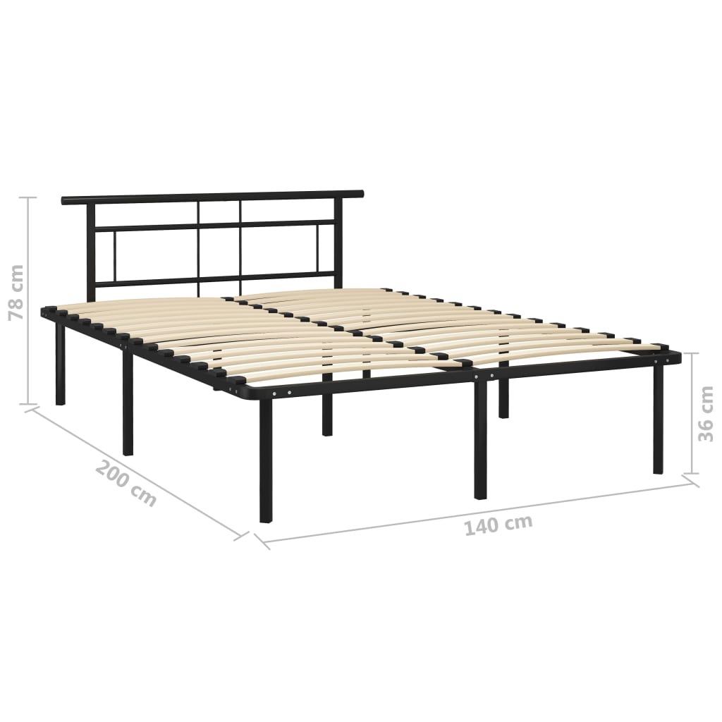 vidaXL Estrutura de cama 140x200 cm metal preto