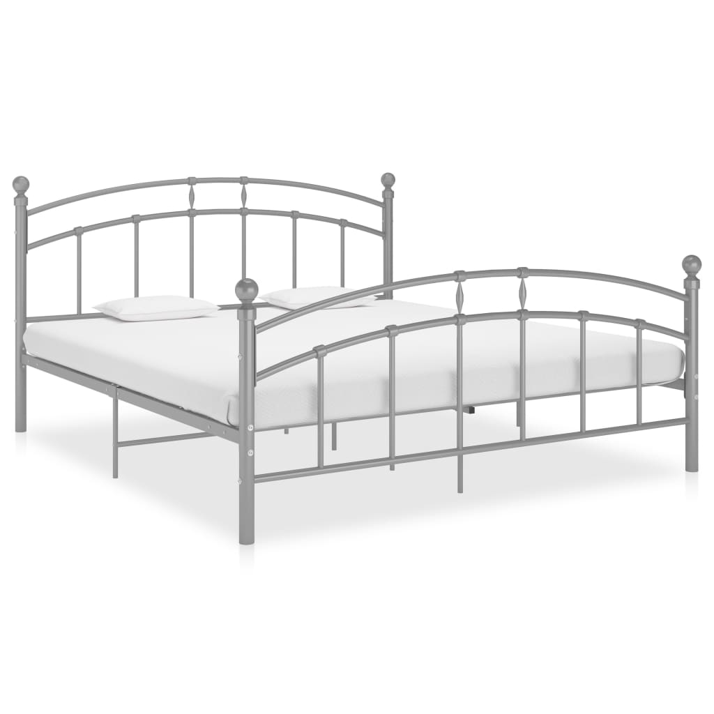 vidaXL Estrutura de cama 140x200 cm metal cinzento