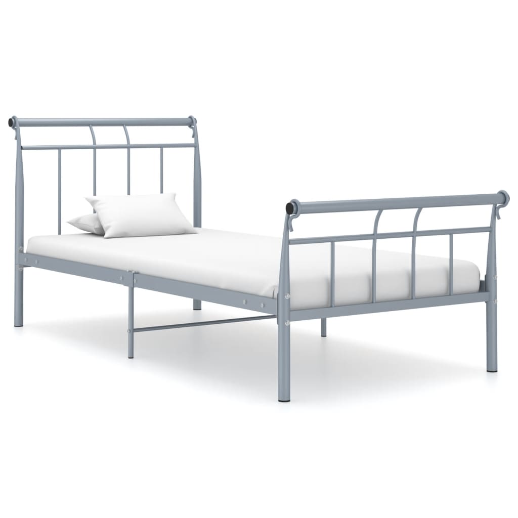 vidaXL Estrutura de cama 90x200 cm metal cinzento