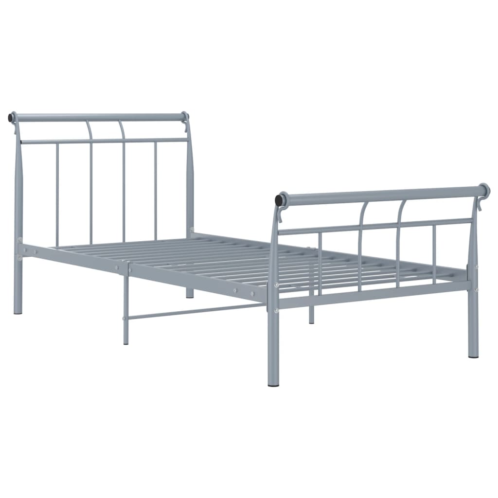 vidaXL Estrutura de cama 90x200 cm metal cinzento