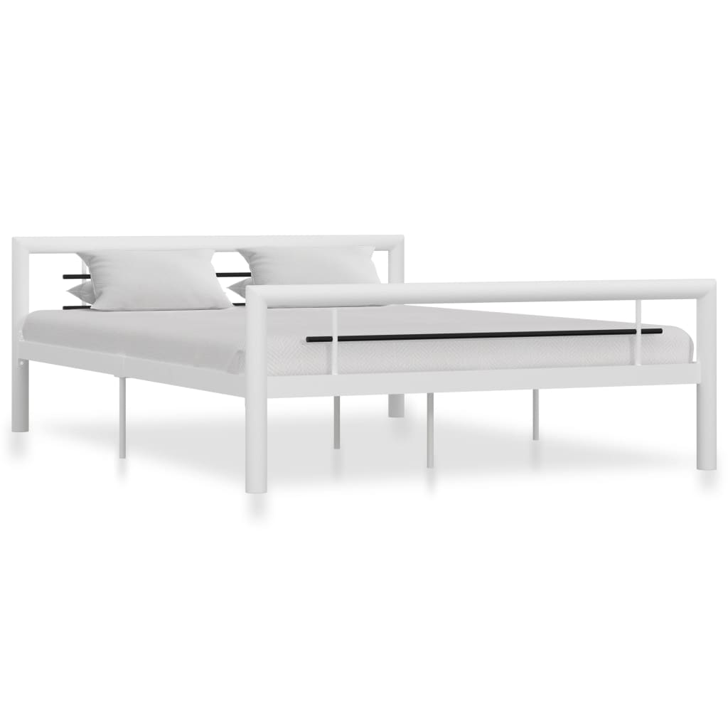 vidaXL Estrutura de cama 120x200 cm metal branco e preto