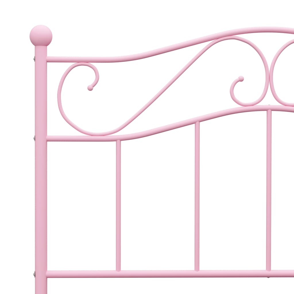 vidaXL Estrutura de cama 100x200 cm metal rosa