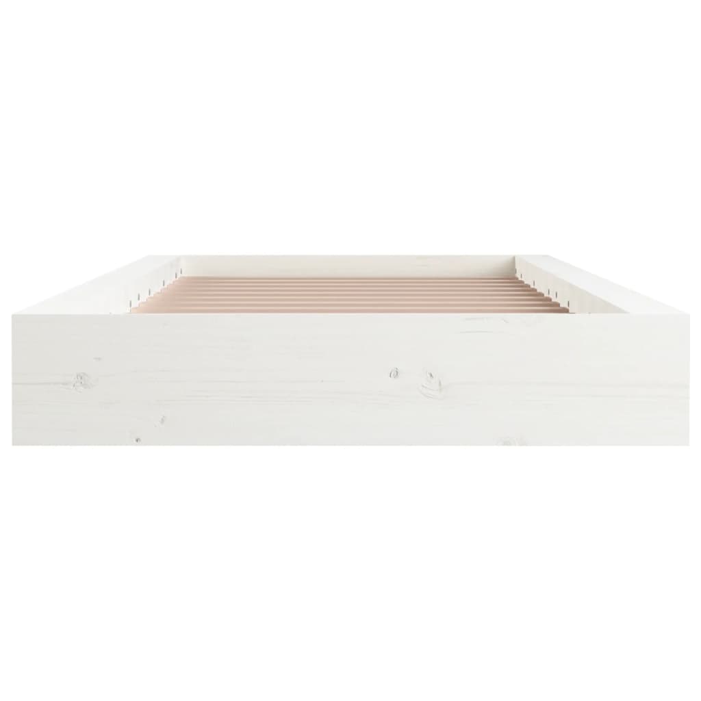 vidaXL Estrutura cama pequena casal 120x190 cm pinho maciço branco