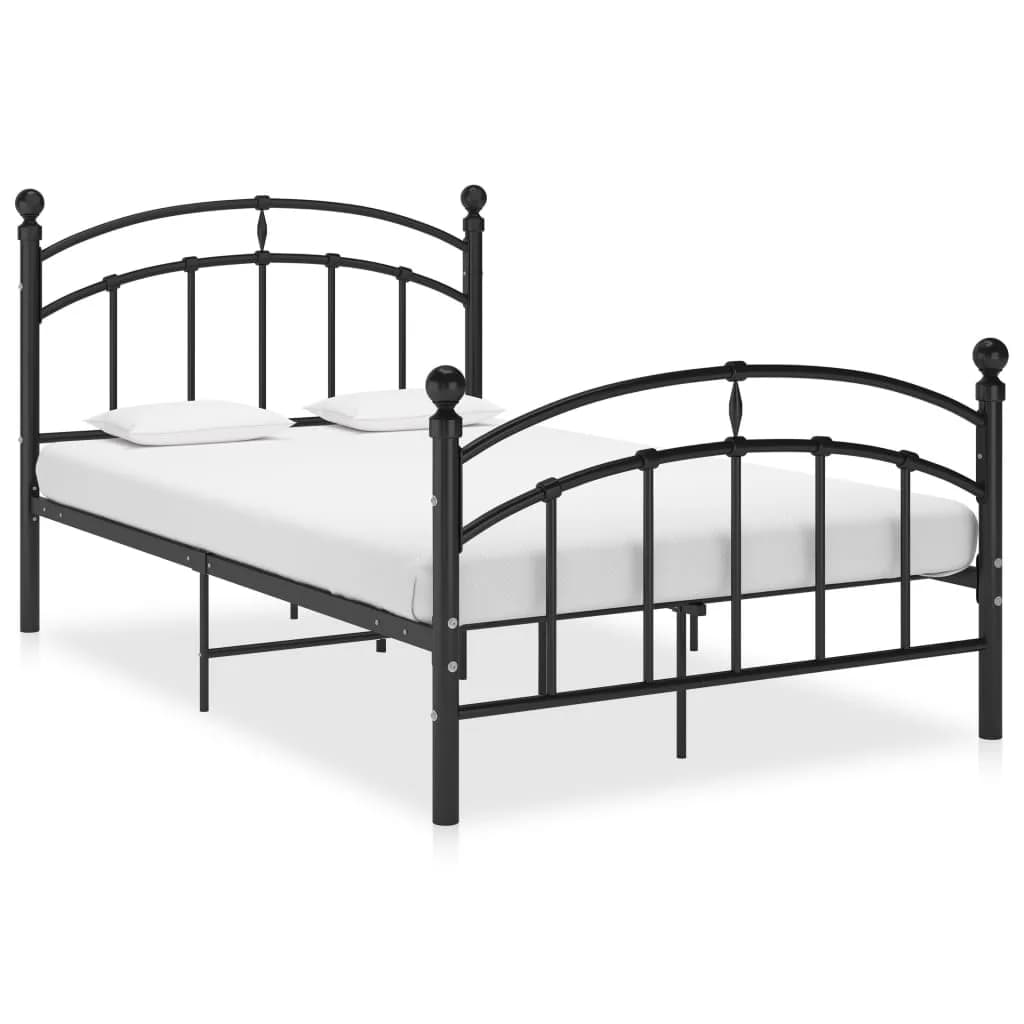 vidaXL Estrutura de cama 120x200 cm metal preto